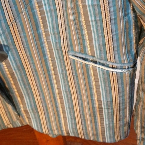 Lafayette 148 New York Stripe Linen Blend Long Sleeve Jacket Blazer Size 6 - Picture 7 of 10